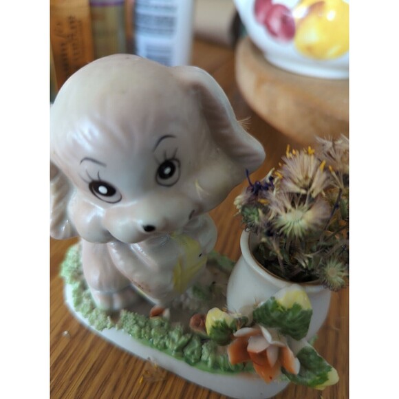 Vintage Anthropomorphic Puppy Dog Planter or Matchstick Holder Kitschy Figurine - Picture 4 of 11